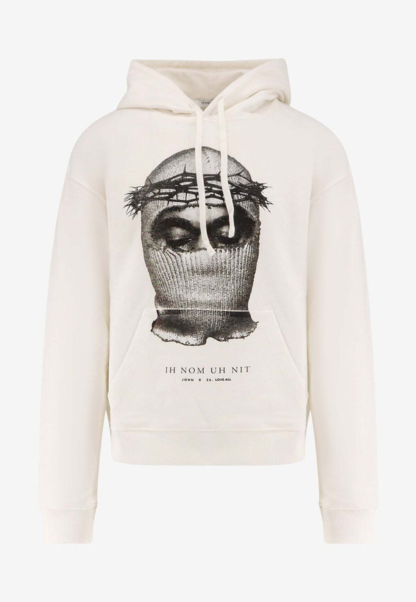 Ih Nom Uh Nit Crowned Mask Printed Hoodie White NUW25248081_OFFWHITE_35066000