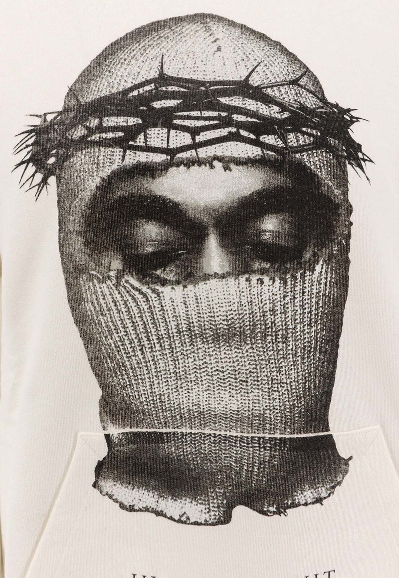 Ih Nom Uh Nit Crowned Mask Printed Hoodie White NUW25248081_OFFWHITE_35066000