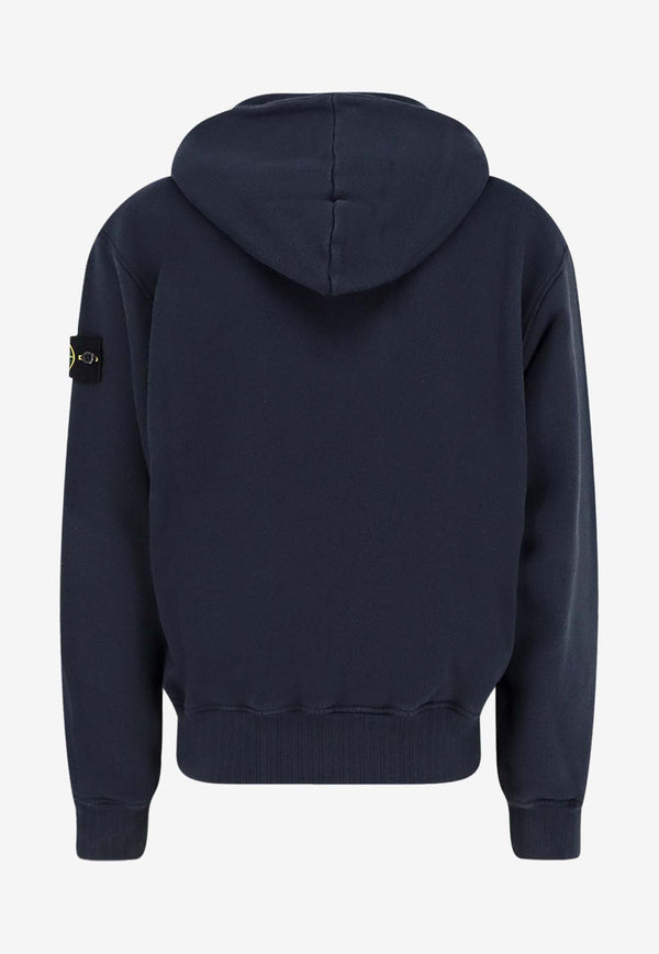 Stone Island Logo Patch Zip-Up Hoodie Blue K2S156100020S0210V0020_Blue_29844836