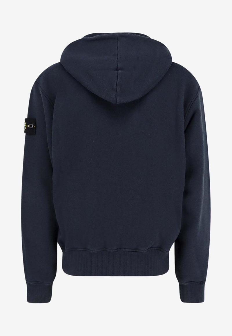 Stone Island Logo Patch Zip-Up Hoodie Blue K2S156100020S0210V0020_Blue_29844836
