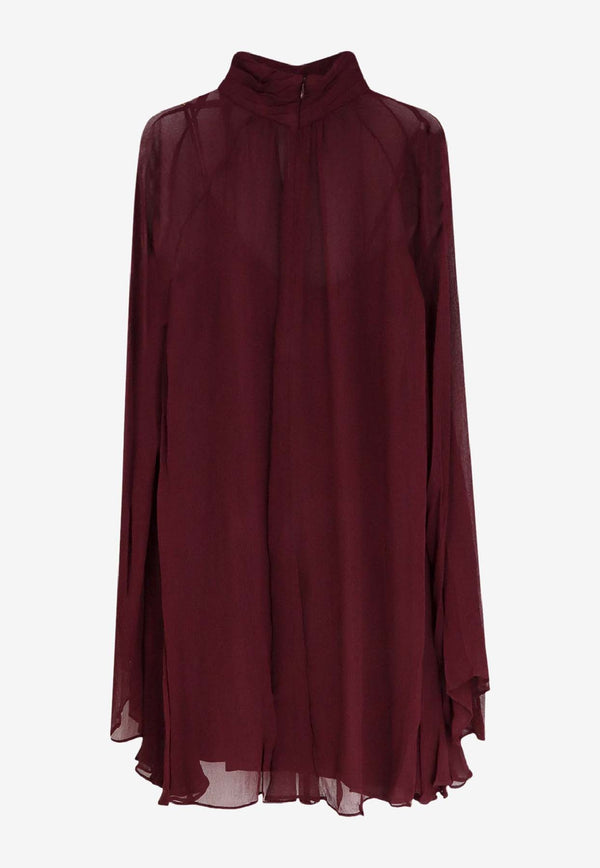 Staud Esther V-neck Mini Dress Bordeaux R25F2240CFSYR_Sirah_35065881