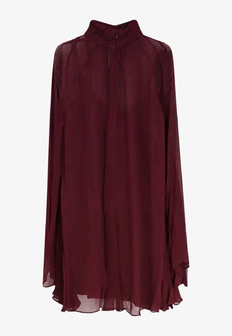 Staud Esther V-neck Mini Dress Bordeaux R25F2240CFSYR_Sirah_35065881