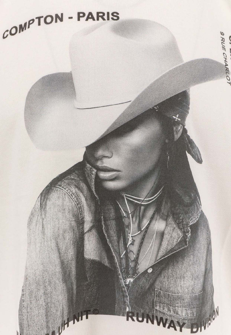 Ih Nom Uh Nit Cowgirl Print T-shirt White NUW25234081_OFFWHITE_35065882