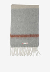 Mohair-Blend Ribbed Scarf
