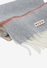 Mohair-Blend Ribbed Scarf