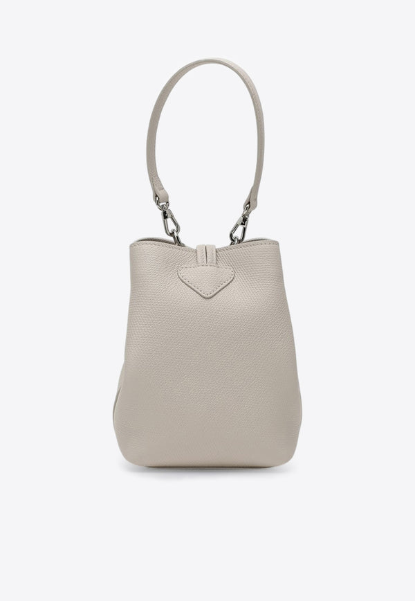 Longchamp Mini Le Roseau Essential Leather Bucket Bag Ivory 10279HFP/P_LONG-555