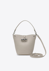 Longchamp Mini Le Roseau Essential Leather Bucket Bag Ivory 10279HFP/P_LONG-555