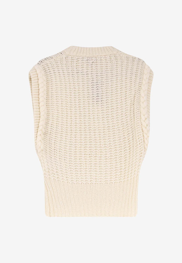 Hugo Boss Knitted Cropped Vest White 50549310118_OPEN WHITE_30893623