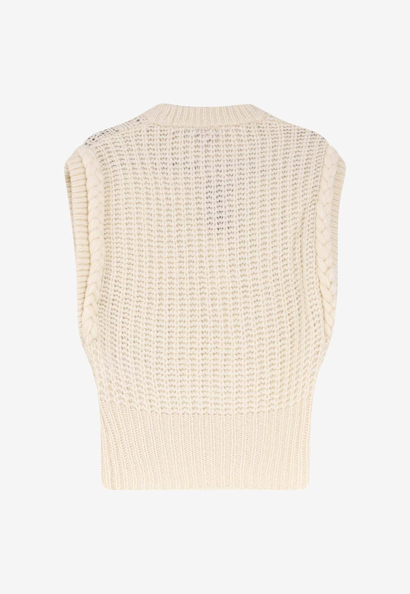 Hugo Boss Knitted Cropped Vest White 50549310118_OPEN WHITE_30893623
