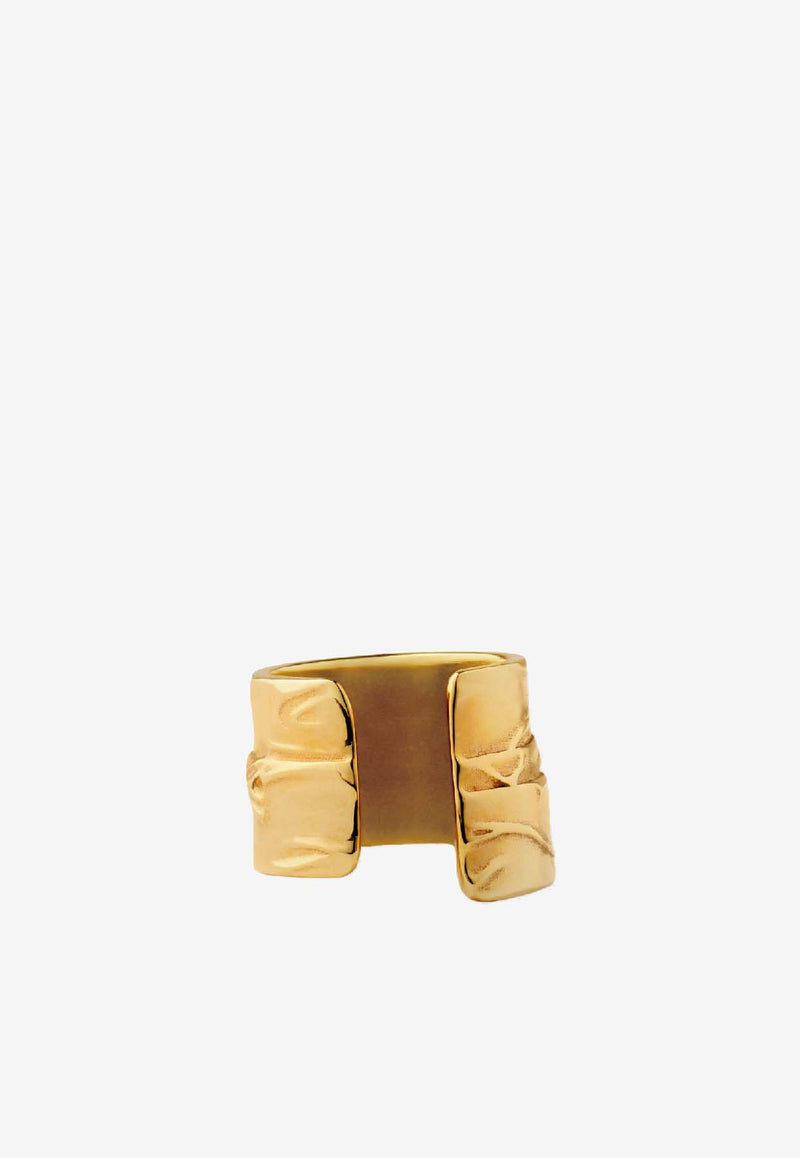 Givenchy Logo Tape Ear Cuff Gold BF116HF003966_ANTIC GOLDEN_40028375