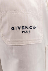 Givenchy Logo Embroidered Cargo Shorts White BM51PK5171100_White_40000062