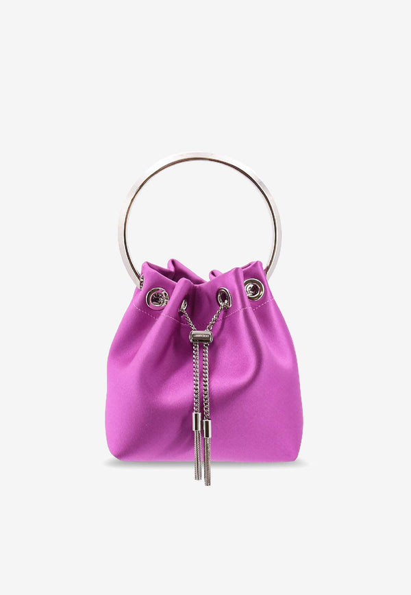Jimmy Choo Bon Bon Satin Handbag Purple BONBONFUQVIOLETORCHIDSILVER_VIOLETORCHIDSILVER_40005125