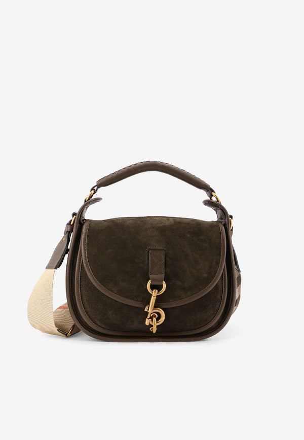 Burberry Messenger B Clip Suede Crossbody Bag Brown 8120778C2906_WEALD_40028371