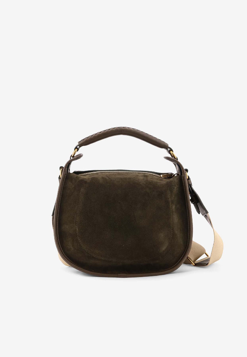 Burberry Messenger B Clip Suede Crossbody Bag Brown 8120778C2906_WEALD_40028371