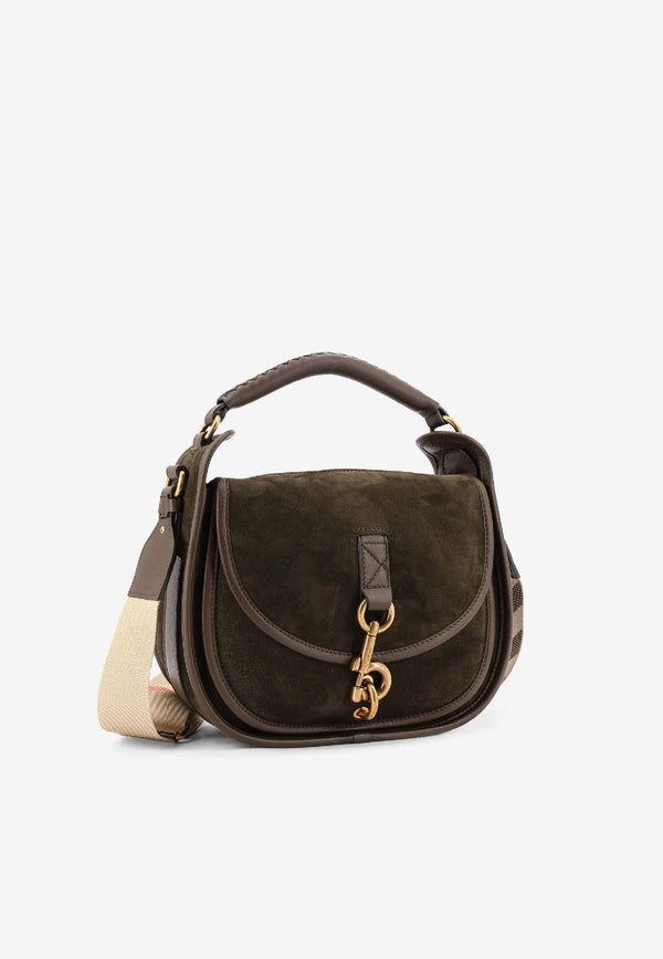 Burberry Messenger B Clip Suede Crossbody Bag Brown 8120778C2906_WEALD_40028371