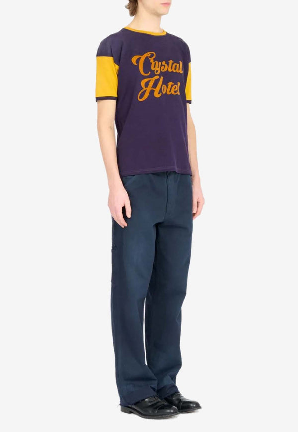 MM6 Maison Margiela Slogan Print T-shirt Purple S50GC0718S23988_384