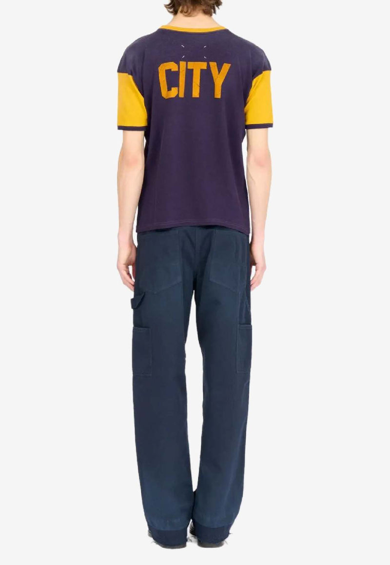 MM6 Maison Margiela Slogan Print T-shirt Purple S50GC0718S23988_384