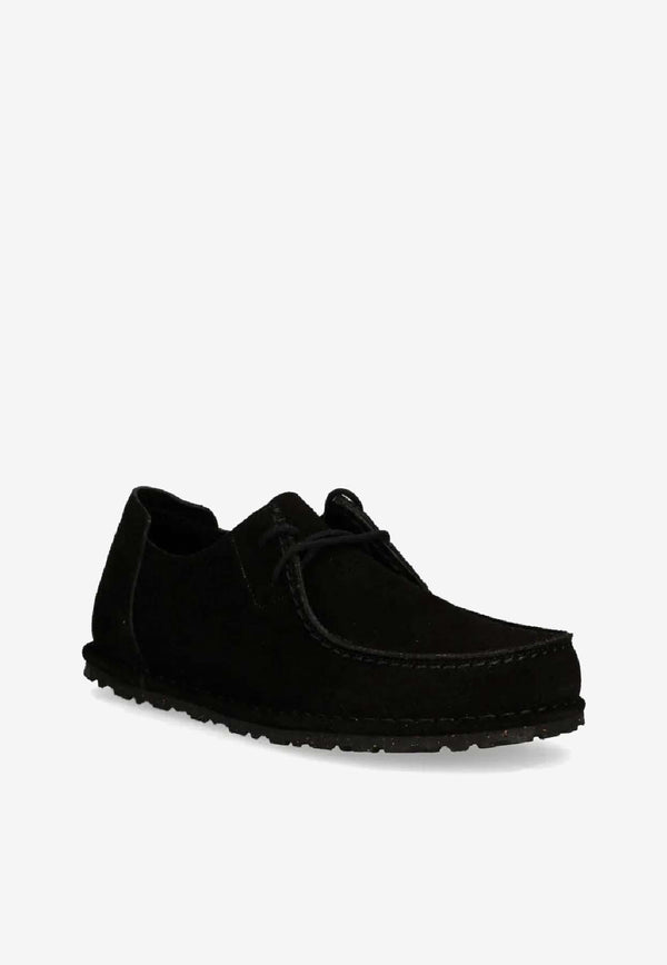 Birkenstock Utti Suede Lace-Up Shoes Black 1028740_BLACK