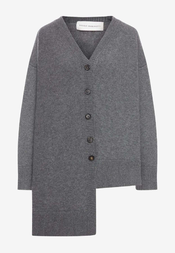 Niccolò Pasqualetti Gola Asymmetric Cardigan
 Gray NP08K004CASH_CH