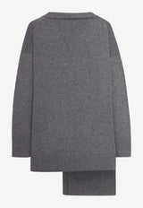 Niccolò Pasqualetti Gola Asymmetric Cardigan
 Gray NP08K004CASH_CH