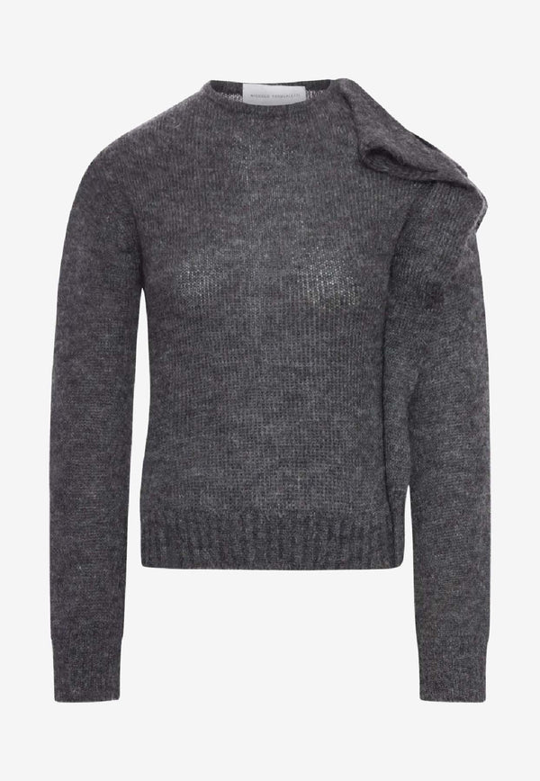 Niccolò Pasqualetti Nota Ruffled Sweater Gray NP08K013KMPY_DG