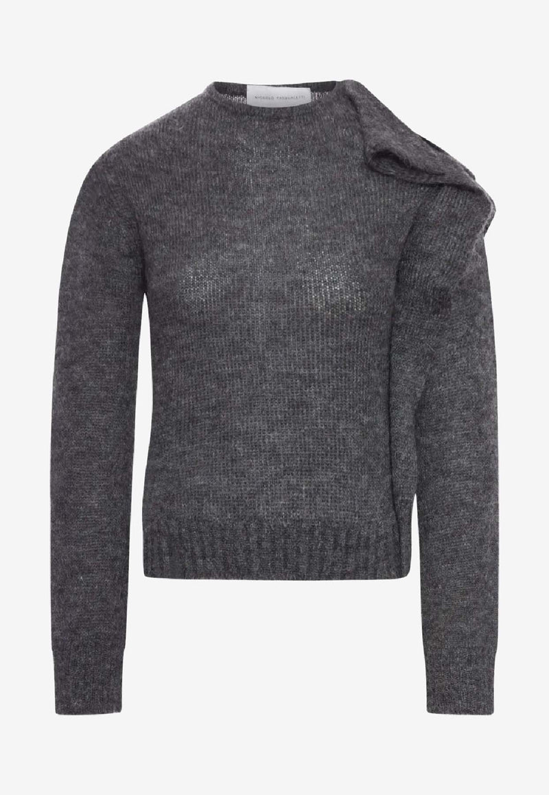 Niccolò Pasqualetti Nota Ruffled Sweater Gray NP08K013KMPY_DG