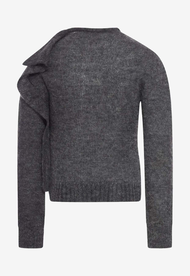 Niccolò Pasqualetti Nota Ruffled Sweater Gray NP08K013KMPY_DG