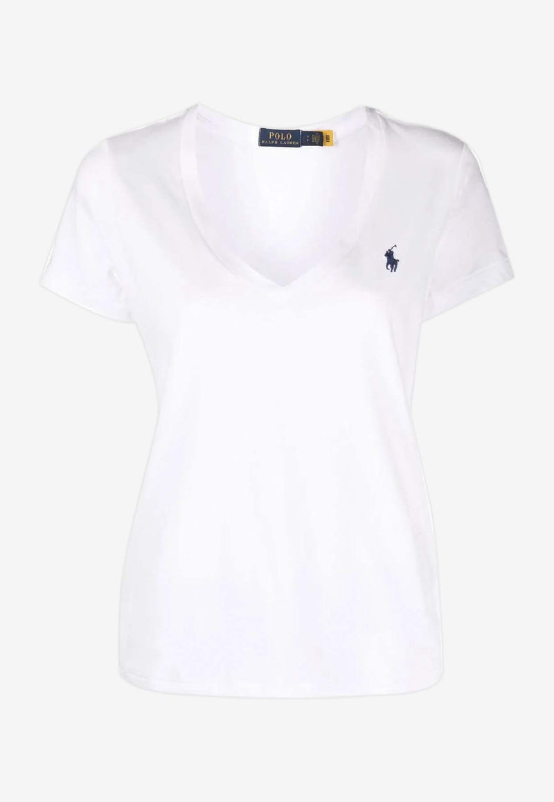 Ralph Lauren Pony V-neck T-shirt
 White 211902403001