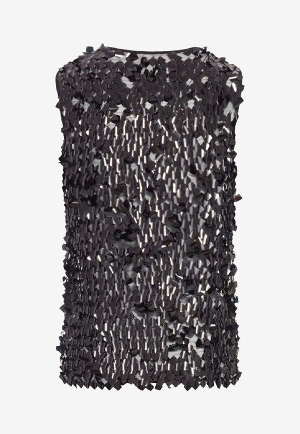 Niccolò Pasqualetti Canotta Sequined Top Black NP08T001SDST_B