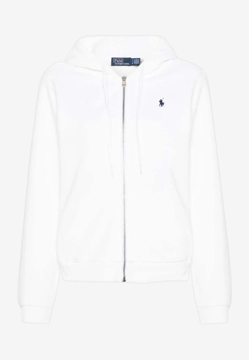 Ralph Lauren Pony Embroidered Zip-Up Sweatshirt White 211943008001