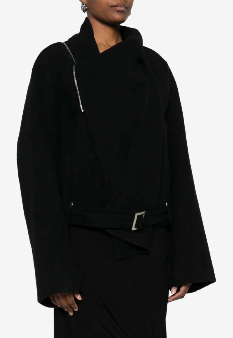 Rick Owens Scarf Flight Biker Jacket Black RO02E4793DDR_09