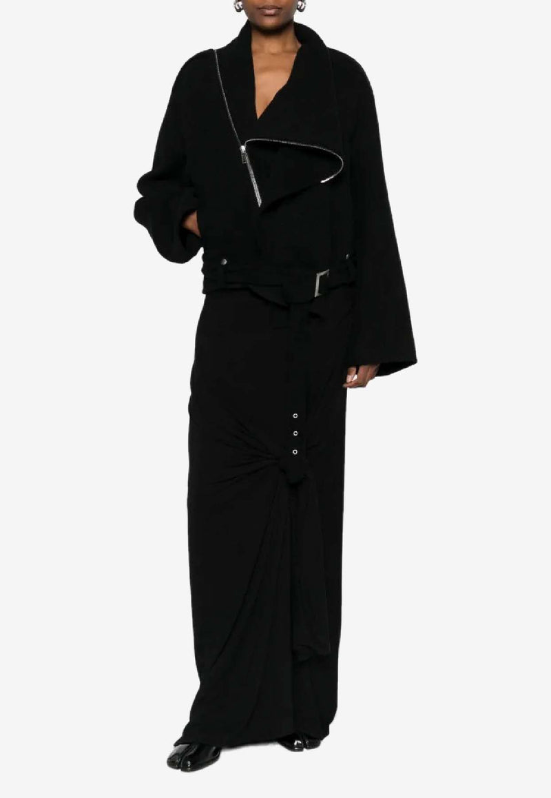 Rick Owens Scarf Flight Biker Jacket Black RO02E4793DDR_09