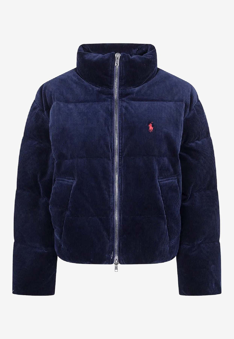 Ralph Lauren Corduroy Quilted Puffer Jacket Navy 211971178003