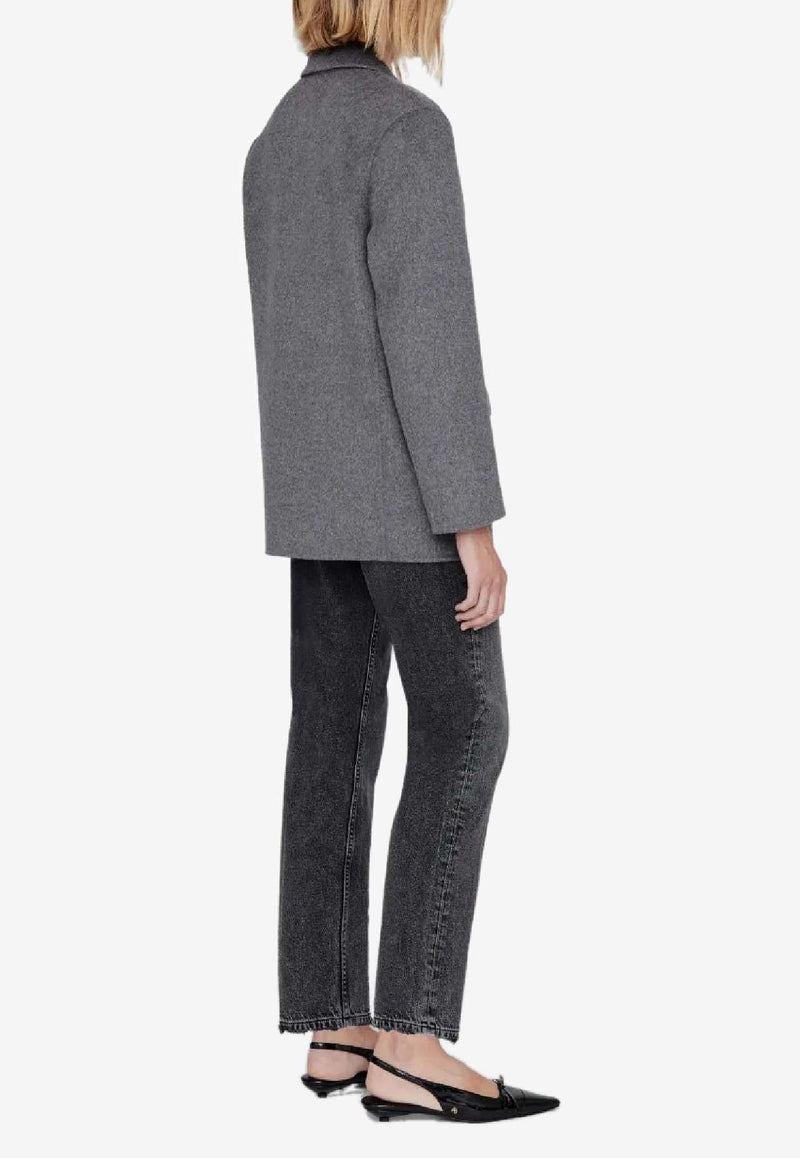 Anine Bing Quinn Single-Breasted Blazer Gray A0110719_GRM5