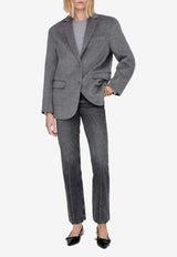 Anine Bing Quinn Single-Breasted Blazer Gray A0110719_GRM5
