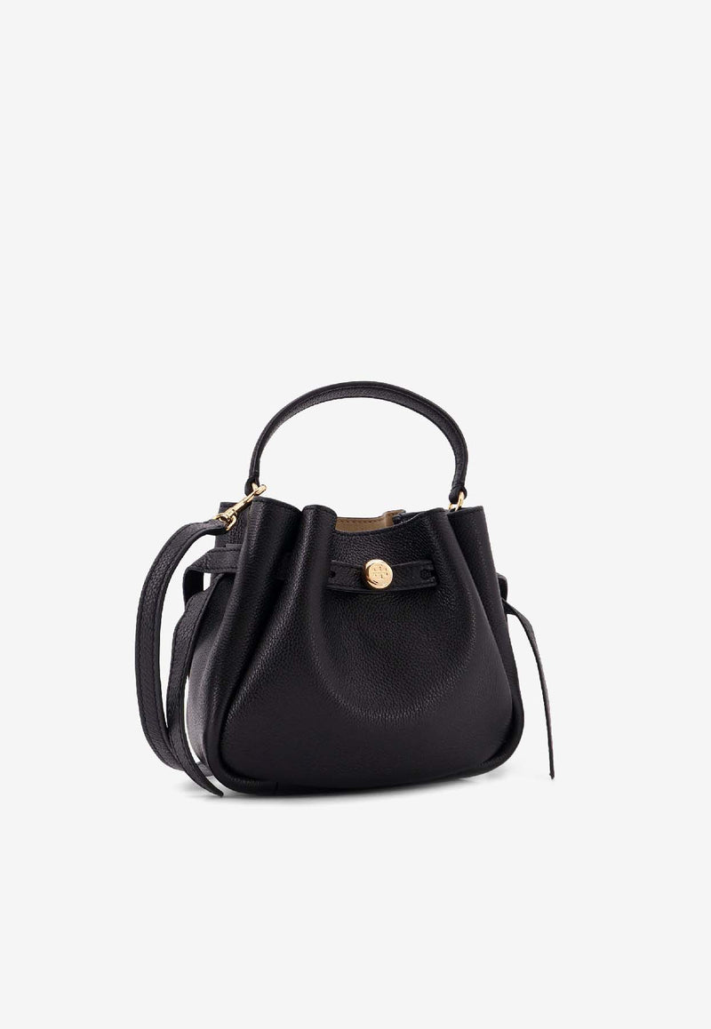 Tory Burch Mini Romy Leather Bucket Bag Black 179988001_Black_40005186