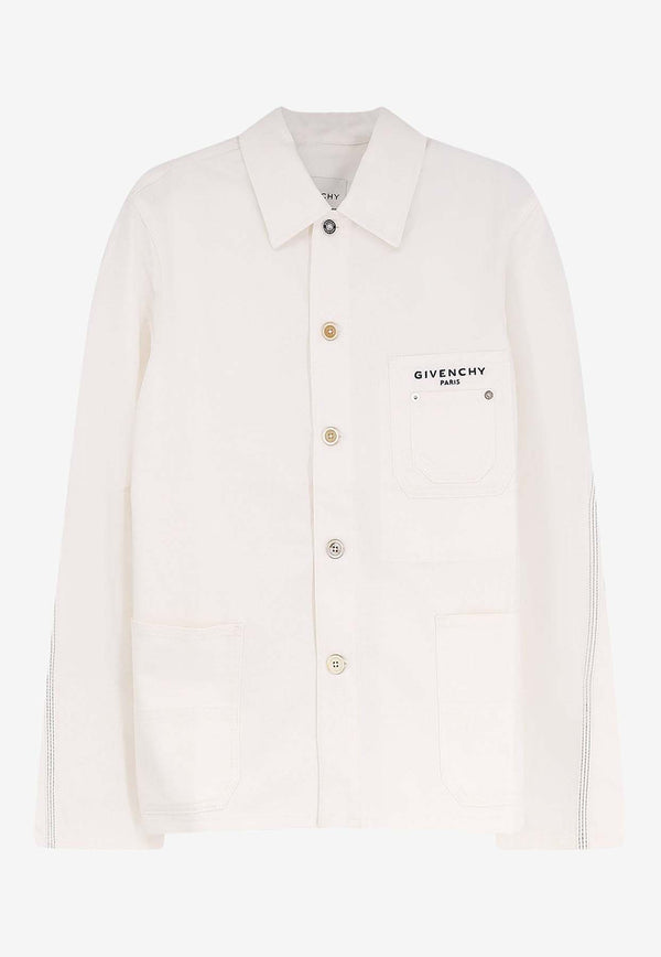 Givenchy Logo-Embroidered Jacket White BM01F95171100_White_40017661
