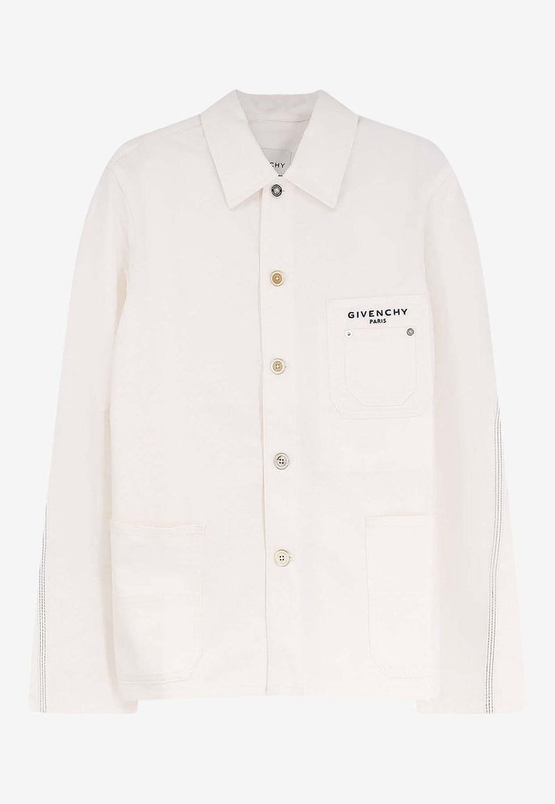 Givenchy Logo-Embroidered Jacket White BM01F95171100_White_40017661