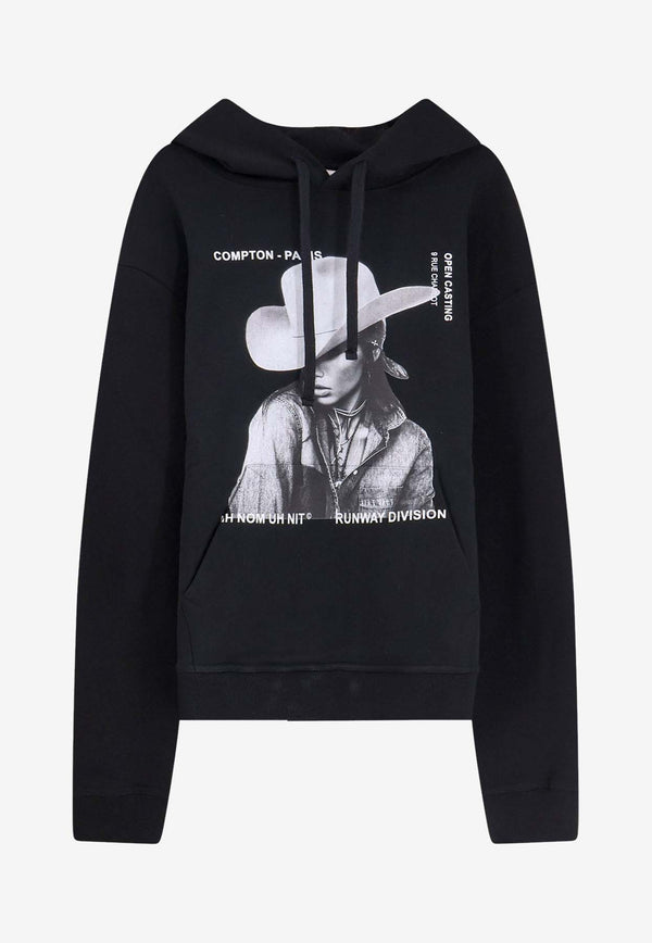 Ih Nom Uh Nit Cowgirl Print Hooded Sweatshirt Black NUW25236009_Black_35066035
