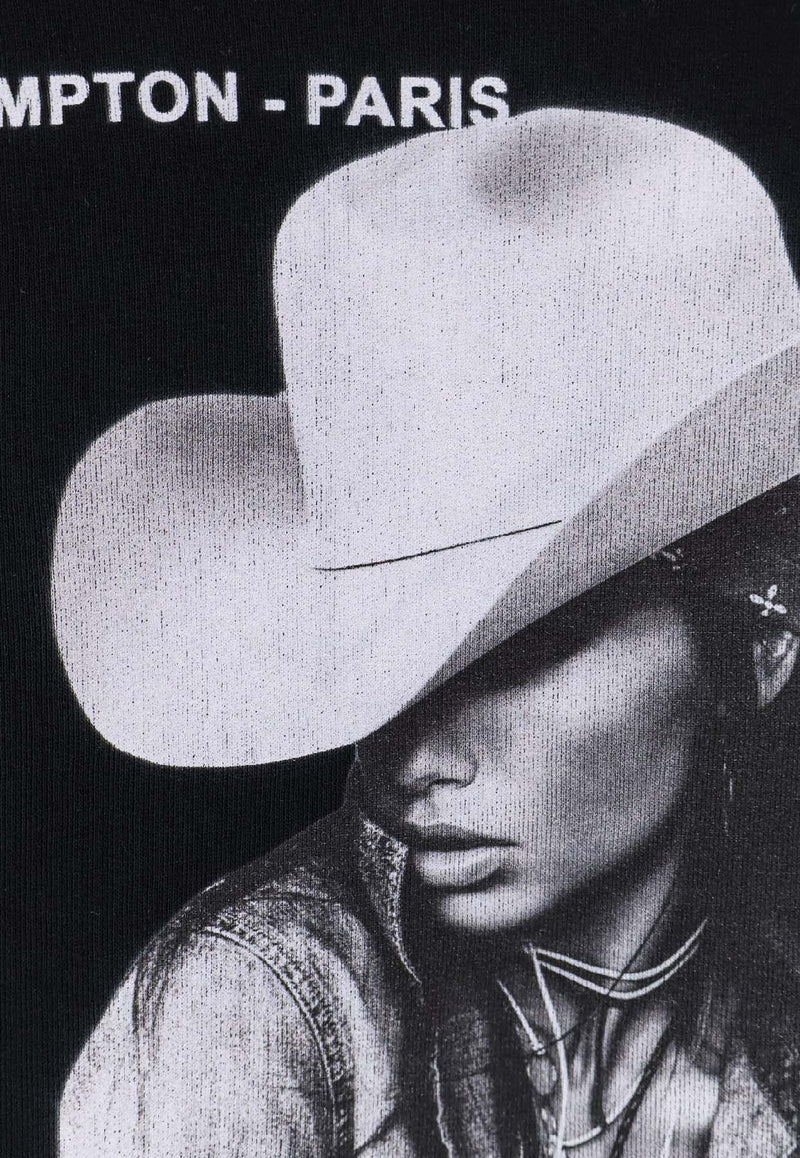 Ih Nom Uh Nit Cowgirl Print Hooded Sweatshirt Black NUW25236009_Black_35066035