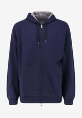 Brunello Cucinelli Logo-Embroidered Zip-Up Sweatshirt Blue MM8319069GC1265_Blue_30005144