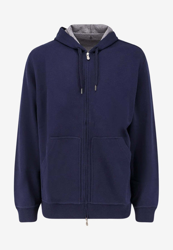 Brunello Cucinelli Logo-Embroidered Zip-Up Sweatshirt Blue MM8319069GC1265_Blue_30005144