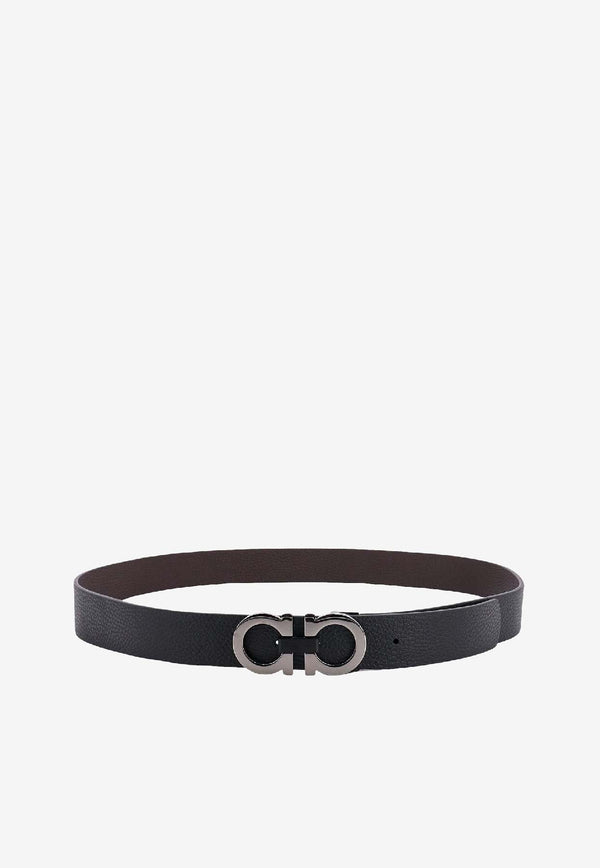 Ferragamo Gancini Buckle Reversible Leather Belt Black 678783476361NERO_Black_40472279