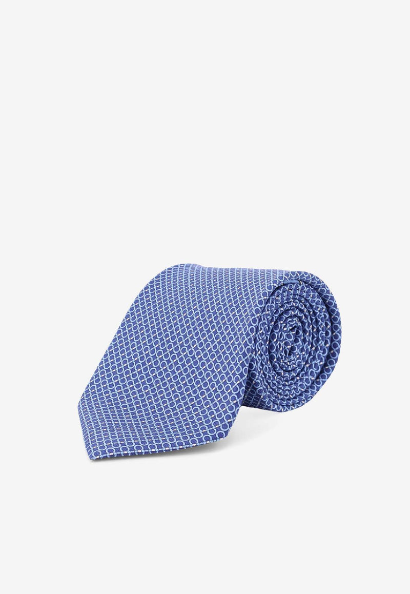 Ferragamo Regimental Print Silk Tie Blue 351312788892ROYAL_Blue_40472260