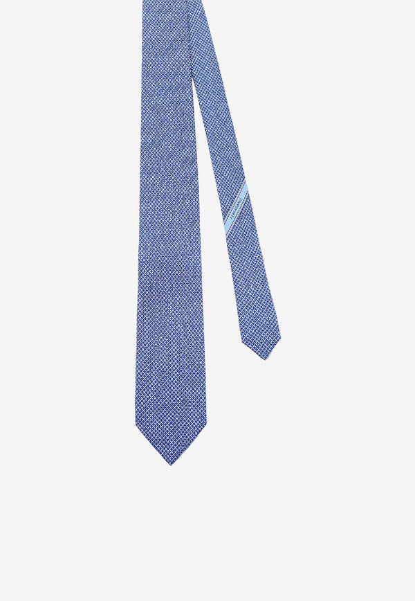Ferragamo Regimental Print Silk Tie Blue 351312788892ROYAL_Blue_40472260