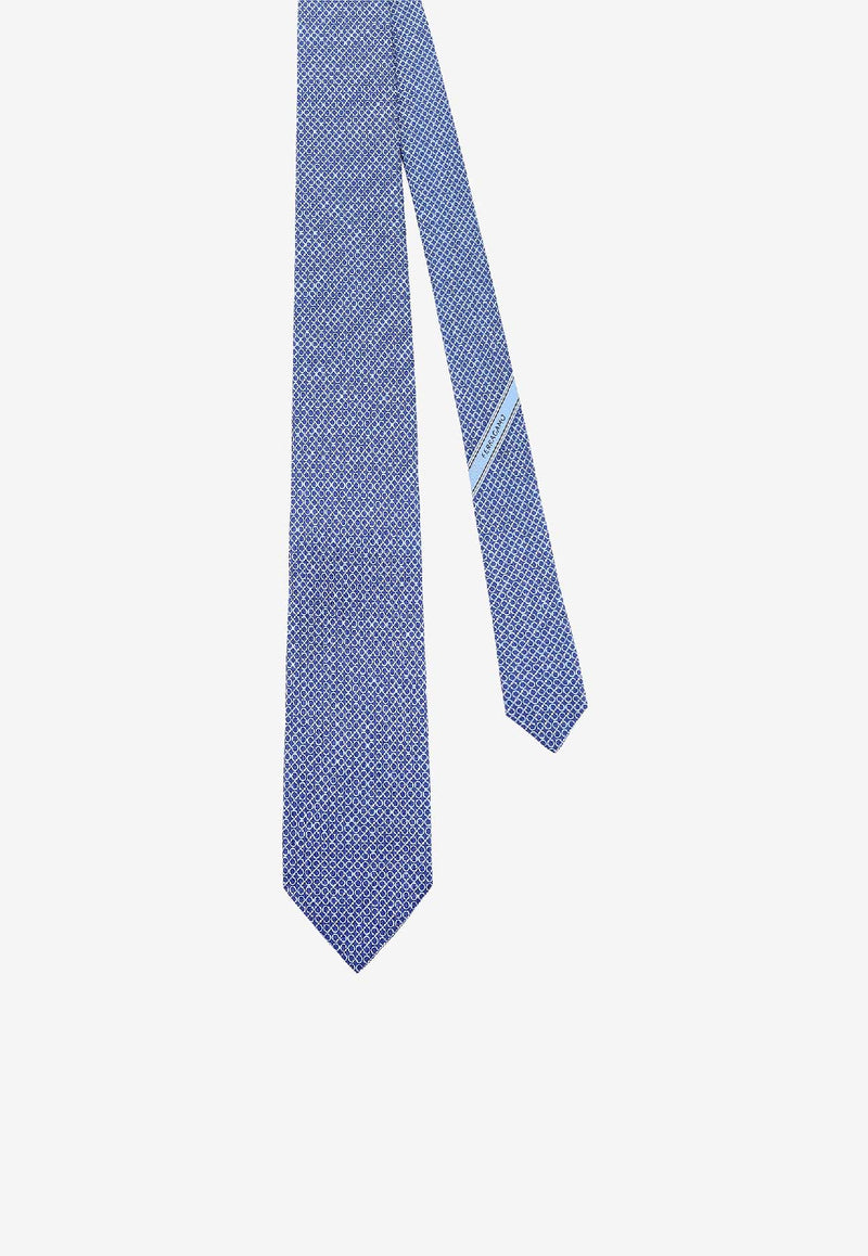 Ferragamo Regimental Print Silk Tie Blue 351312788892ROYAL_Blue_40472260