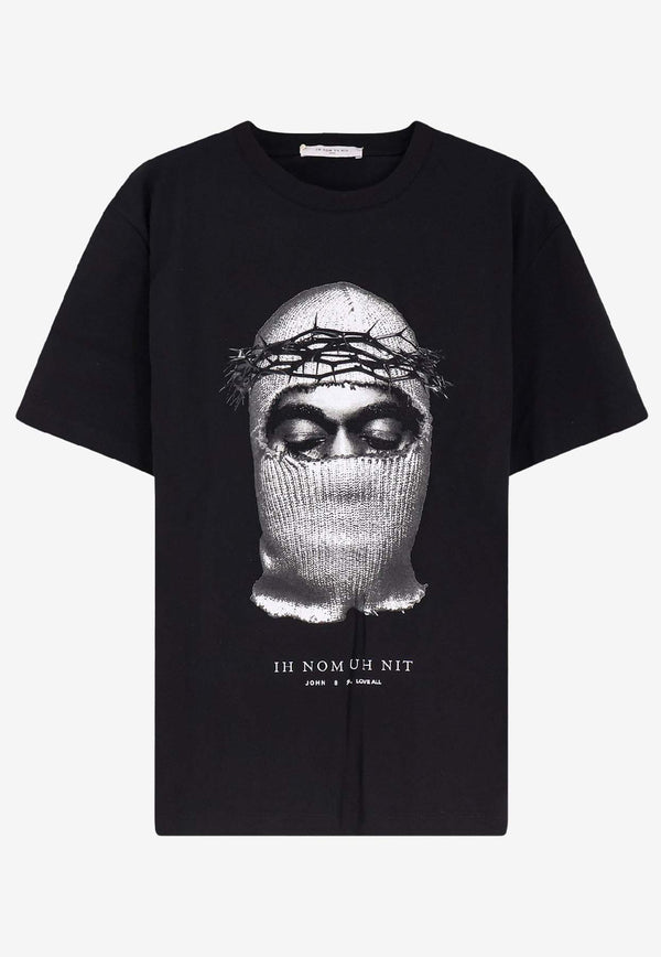 Ih Nom Uh Nit Crowned Mask Printed T-shirt Black NUW25246009_Black_35065761