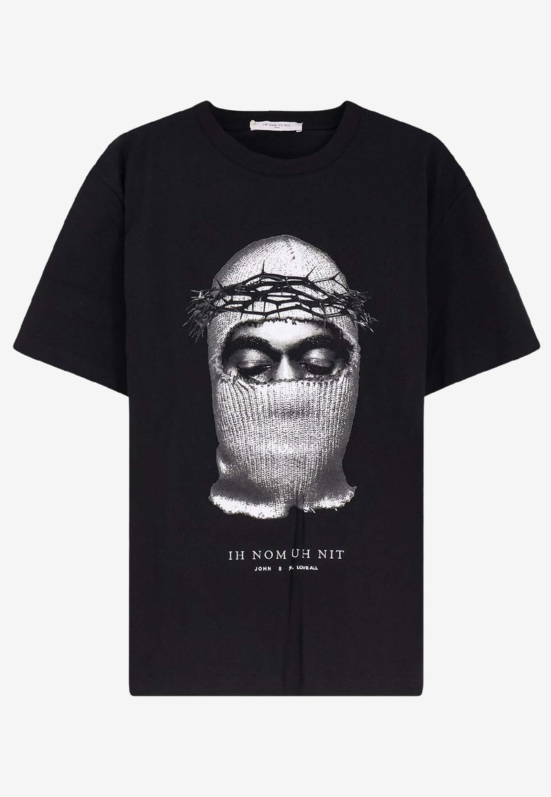 Ih Nom Uh Nit Crowned Mask Printed T-shirt Black NUW25246009_Black_35065761