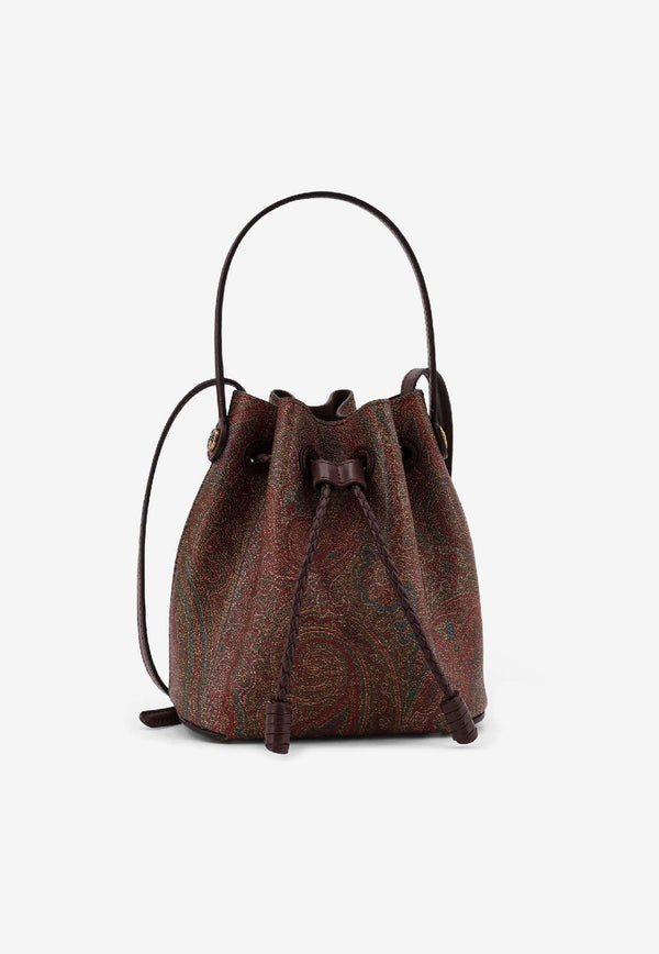 Etro Mini Paisley Jacquard Bucket Bag Brown WP1E0009AA001M0019_Brown_40468313