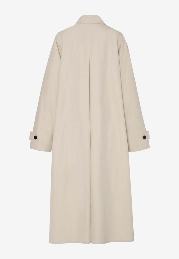 The Row Lolana Silk-Blend Rain Coat Beige  10490W4282POR_PORCELAIN_30005182